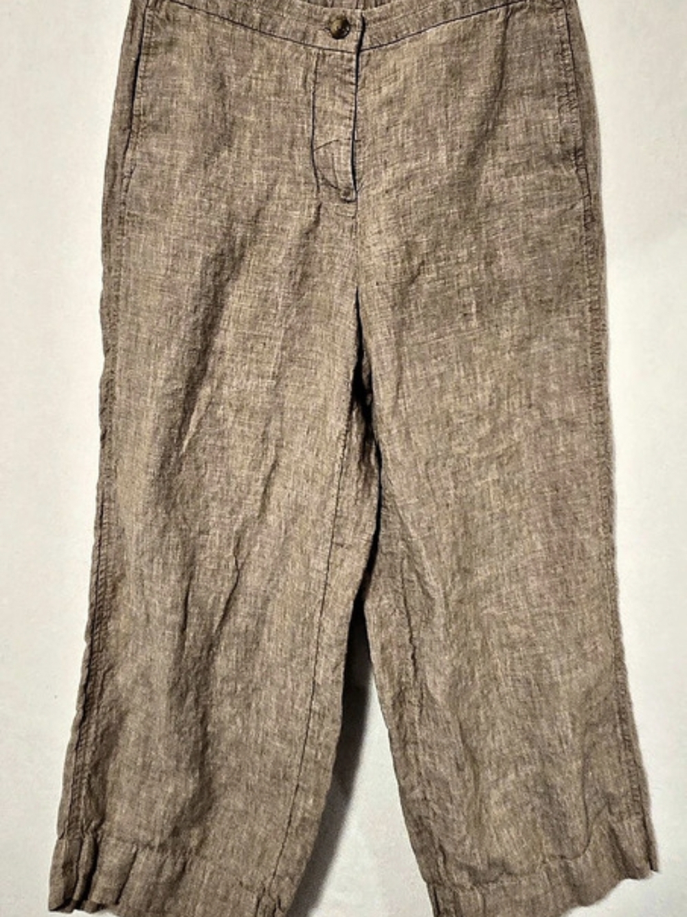 J. Jill Love Linen Cropped Pants Wide Leg Pants Brown/Flax Small